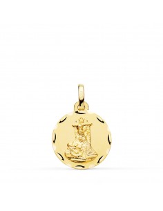 9K MEDALLA ORO AMARILLO VIRGEN DE LAS ANGUSTIAS TALLADA 16 MM
