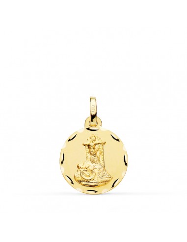 9K MEDALLA ORO AMARILLO VIRGEN DE LAS ANGUSTIAS TALLADA 16 MM