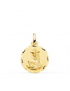 9K MEDALLA ORO AMARILLO VIRGEN DE LAS ANGUSTIAS TALLADA 18 MM