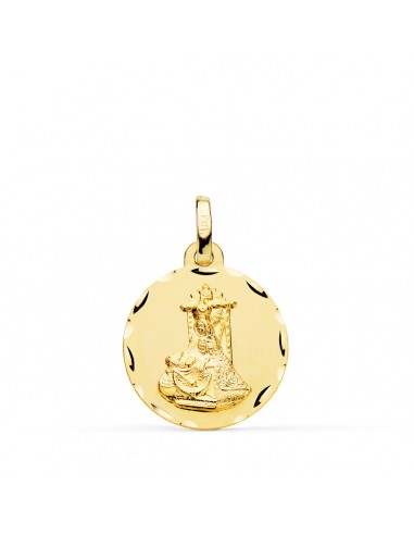 9K MEDALLA ORO AMARILLO VIRGEN DE LAS ANGUSTIAS TALLADA 18 MM