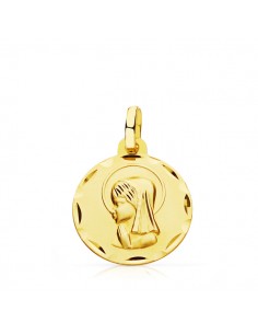 9K MEDALLA ORO AMARILLO VIRGEN NIÑA 16 MM