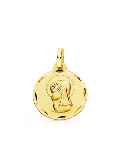 9K MEDALLA ORO AMARILLO VIRGEN NIÑA 14 MM