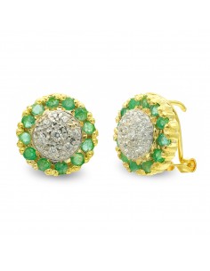 18K PENDIENTES ORO AMARILLO PIÑA CIRCONITAS