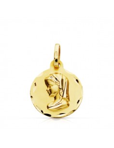 9K MEDALLA ORO AMARILLO VIRGEN NIÑA 18 MM