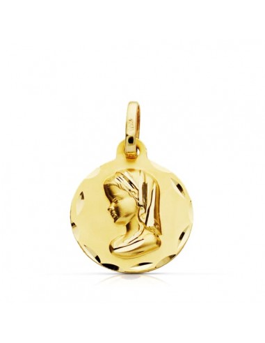 9K MEDALLA ORO AMARILLO VIRGEN NIÑA 18 MM