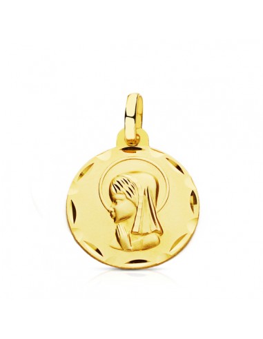9K MEDALLA ORO AMARILLO VIRGEN NIÑA 18 MM