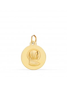 9K MEDALLA ORO AMARILLO MARIA FRANCESA MATIZADA 16MM