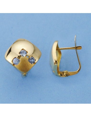 18K PENDIENTES CIRCONITAS. 12 X 12 MM.