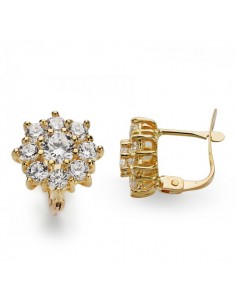 18K PENDIENTES ORO AMARILLO CUAJO CATALAN 10 X 10 MM.