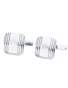 9K GEMELOS ORO BLANCO CUADRADOS 14 MM