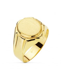 9K SELLO ORO AMARILLO CABALLERO HUECO. ZONA GRABADO: 12X10 MM