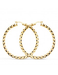 9K AROS ORO AMARILLO HUECOS RELIADOS BRILLO 36X3 MM
