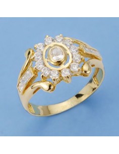 18K SORTIJA ORO AMARILLO Y CIRCONITAS.