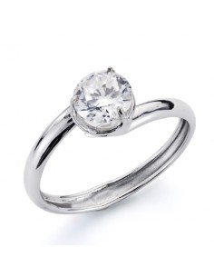 9K SOLITARIO ORO BLANCO CON CIRCONITA DE 5 MM