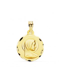 9K MEDALLA ORO AMARILLO MARIA FRANCESA 16 MM