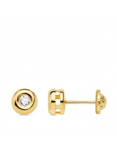 9K PENDIENTES CHATON ORO AMARILLO DIAMANTES LABORATORIO 0 200 QTS SI-H. MEDIDA: 6 5 X 6 5 MM. CIERRE TUERCA