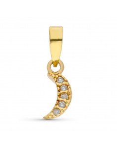 9K COLGANTE ORO BLANCO LUNA DIAMANTES 0.025 SI-H