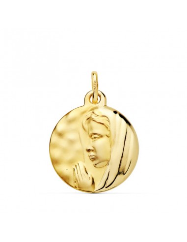 9K MEDALLA ORO AMARILLO VIRGEN MARIA " REINA DE LOS CIELOS " 16 MM