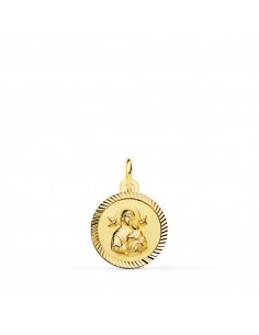 9K MEDALLA ORO AMARILLO VIRGEN PERPETUO SOCORRO BORDE HELICE 12 MM