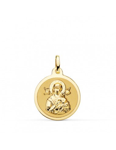 9K MEDALLA ORO AMARILLO VIRGEN DEL PERPETUO SOCORRO BRILLO 18 MM