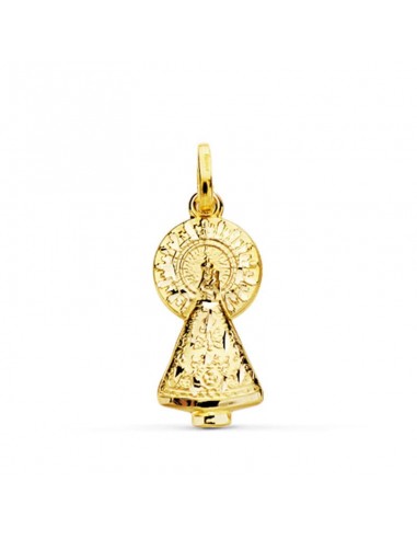 9K MEDALLA ORO AMARILLO VIRGEN DEL PILAR SILUETA 25X11 MM