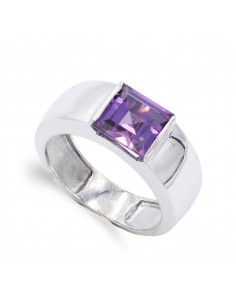 18K SORTIJA ORO BLANCO AMATISTA 8 MM