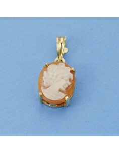 18K COLGANTE ORO AMARILLO CAMAFEO. 14 X 10 MM.
