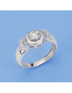 18K SORTIJA ORO BLANCO PIEDRA Y CIRCONITAS 4M/M