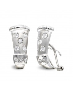18K PENDIENTES ORO BLANCO Y CIRCONITAS.