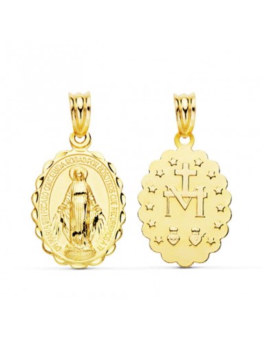 9K MEDALLA ORO AMARILLO ESCAPULARIO ORO AMARILLO VIRGEN DE LA MILAGROSA 23X14 MM 1.60 GR