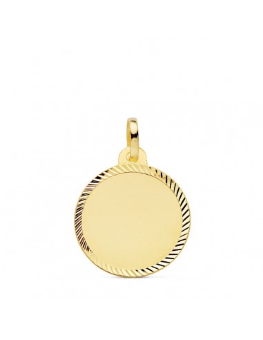 9K PLACA CHAPA DISCO ORO AMARILLO LISO MATE HELICE 18 MM