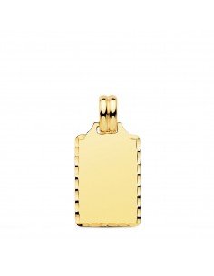 9K PLACA CHAPA LISA ALTO BRILLO ORO AMARILLO TALLADA 20X14 MM