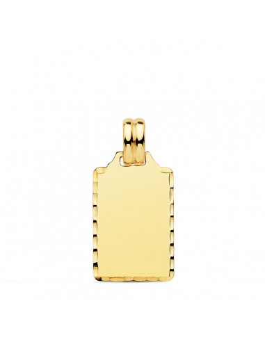 9K PLACA CHAPA LISA ALTO BRILLO ORO AMARILLO TALLADA 20X14 MM