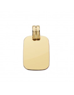 9K PLACA CHAPA ORO AMARILLO LISA EN BRILLO 20X14 MM