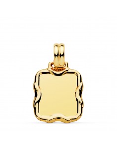 9K PLACA CHAPA ORO AMARILLO RECTANGULAR 23X19 MM