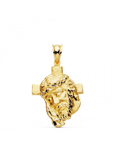 9K COLGANTE ORO AMARILLO CABEZA DE CRISTO CRUZ 31X21 MM