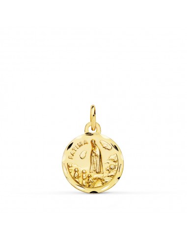 9K MEDALLA ORO AMARILLO VIRGEN DE FATIMA TALLADA. 14 MM