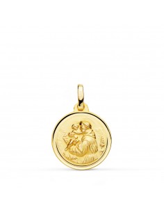 9K MEDALLA ORO AMARILLO SAN ANTONIO BISEL 16 MM
