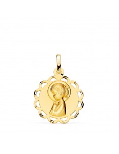 9K MEDALLA VIRGEN NIÑA CALADA 19MM