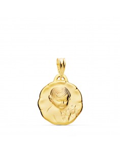 9K MEDALLA ORO AMARILLO ANGEL QUERUBIN 15 MM