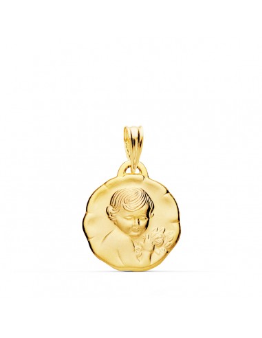 9K MEDALLA ORO AMARILLO ANGEL QUERUBIN 15 MM