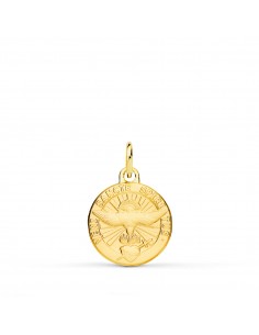 9K MEDALLA ORO AMARILLO ESPIRITU SANTO LATIN MATIZADA 14 MM