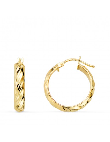 18K AROS ORO AMARILLO MEDIA CAÑA BANDAS BRILLO 18X4 MM