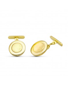 18K CUBREBOTON ORO AMARILLO REDONDO MATE Y BRILLO