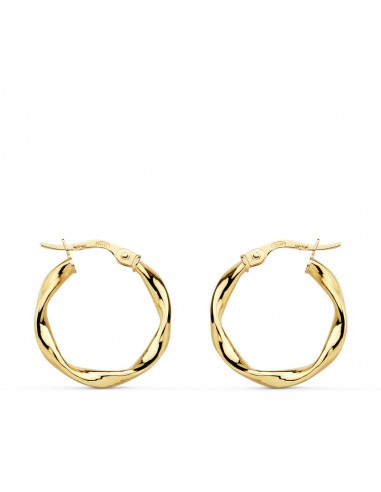 18K AROS ORO AMARILLO RELIADOS LISOS 20X2.5 MM