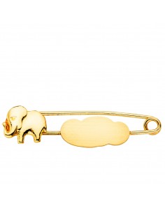 18K ALFILER ORO AMARILLO ELEFANTE Y NUBE MATE. 32 X 8 MM.
