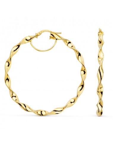 18K AROS ORO AMARILLO HUECOS RETORCIDOS BRILLO 46 MM. GROSOR: 3 MM