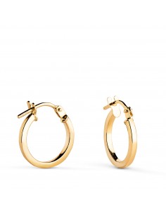 18K AROS ORO AMARILLO HUECOS CUADRADO LISO. MEDIDA: 13 X 1 5 MM