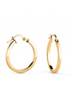18K AROS ORO AMARILLO HUECOS CUADRADO LISO. MEDIDA: 18 X 1 5 MM