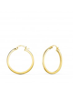18K AROS ORO AMARILLO HUECOS REDONDOS TUBO CUADRADO 23 MM. GROSOR: 1 2 MM